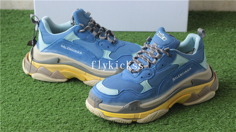 Balenciaga 2017 Fall Winter Washed Old Show Sneaker Blue